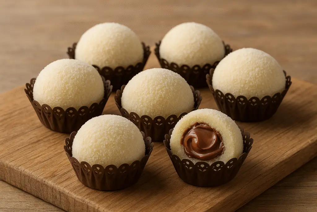 🍯 Receita 2: Brigadeiro Gourmet de Leite Ninho com Recheio de Nutella