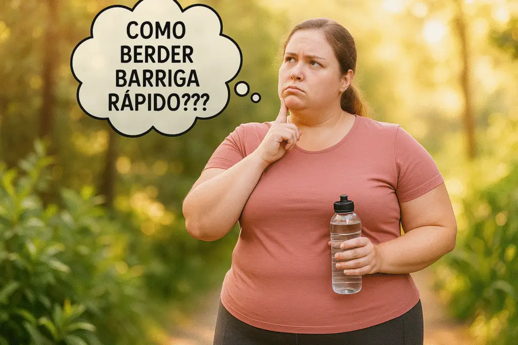Pessoa em roupa esportiva ao ar livre representando estilo de vida saudável, ilustrando o tema do post sobre como perder barriga rápido.